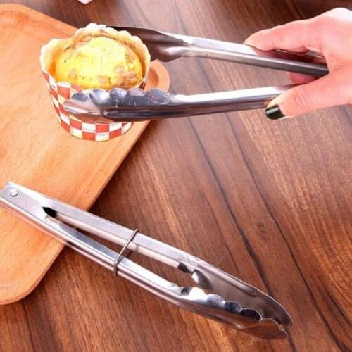 BBQ Tongs Kitchen Tongs Lock Design Barbecue Clip Clamp Stainless Steel Food Tongs Kitchen Tool LX7861