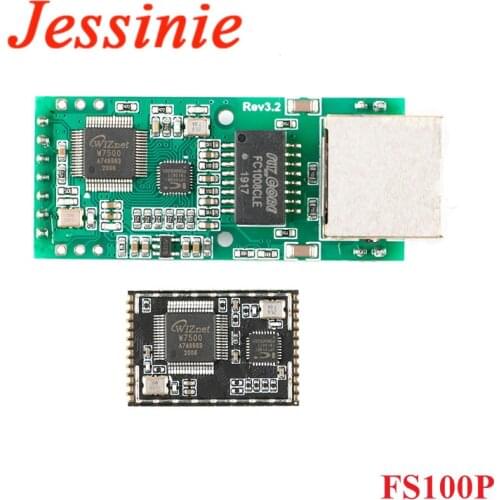 FS100P Serial to Ethernet Converter Module Serial UART TTL to Ethernet TCPIP TTL to RJ45 Networking Module Support DHCP and DNS