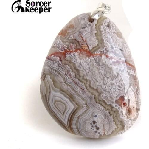 Natural Gem Stone Crazy Lace Rosetta Agates Pendant Fit DIY Necklace Slide Healing Beads for Women Men Jewelry Making BF321