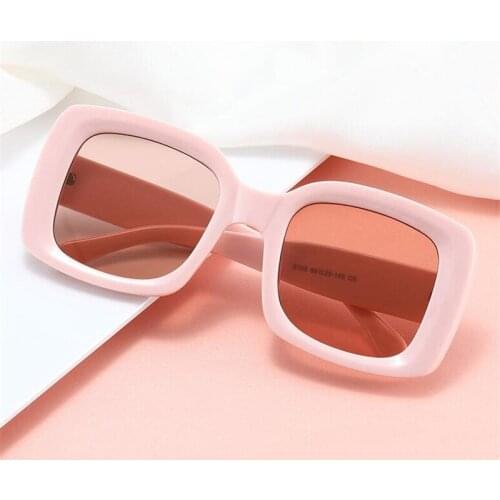 New womens fashion big frame square sunglasses unisex trendy jelly color sunglasses UV street shooting catwalk party glasses
