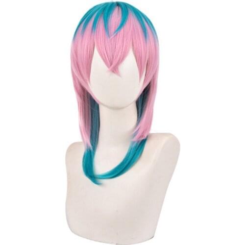 Anime Tokyo Revengers Rindo Haitani Cosplay Wig Pink Blue Ombre Synthetic Hair Halloween Party Wigs