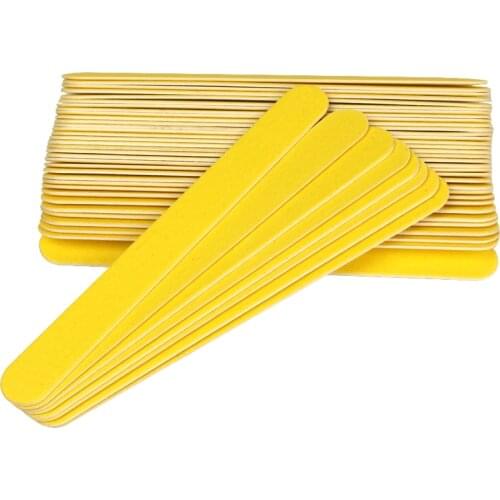 10Pcs Wood Nail File Wooden Nail Buffer Sanding Files Yellow Sandpaper lime a ongle professional Gel Polish Nail Care Tools