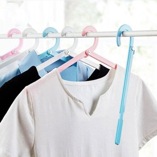 Creative Folding Plastic Hangers With Hooks Laundry Hanger Rack Travel Outdoor And Home Wardrobe Storage Rack For Clothes