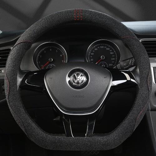 Universal Suede Leather Car Steering wheel Cover Sport Anti-Slip For VW Golf 6 Golf 7 For Audi BMW Hyundai Suzuki Swift Braid