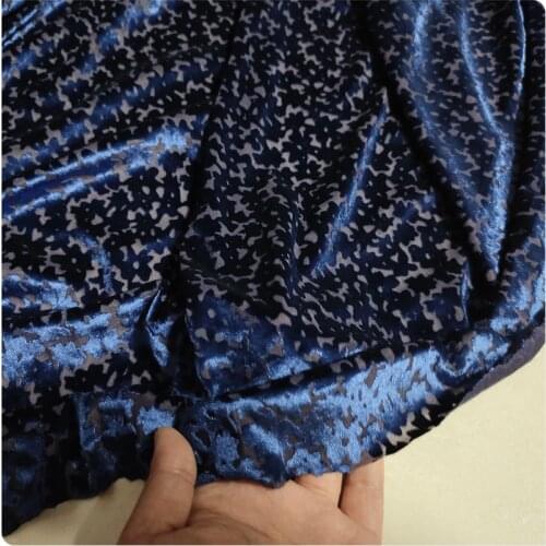 New Elastic Hollow Burnt Gold Velvet Cheongsam Bottoming Shirt Dress Apparel Fabric