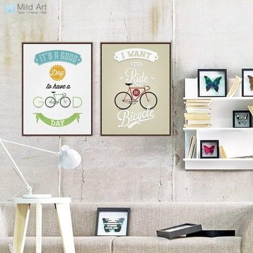 Vintage Retro Bike Bicycle Motivational Typography Quotes A4 Big Art Print Poster Hipster Wall Picture Canvas Painting Home Deco