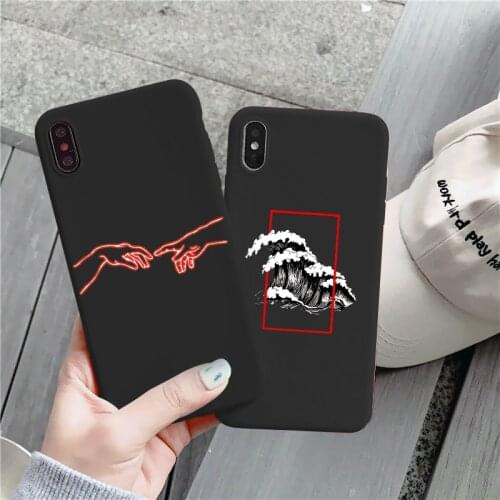 Waves Abstract Art David lines Adam Soft Silicone black Case For iPhone 12 11 Pro X XS Max XR 6S 7 8 Plus SE2 angel Back Cover