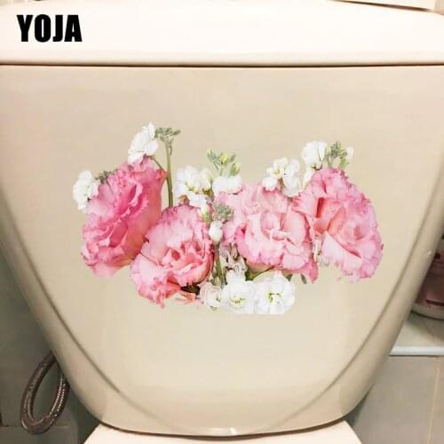 YOJA 21.4X13.1CM Real Shot Beautiful Flower Cluster Bathroom Toilet Decor Home Wall Sticker Decal T1-1904