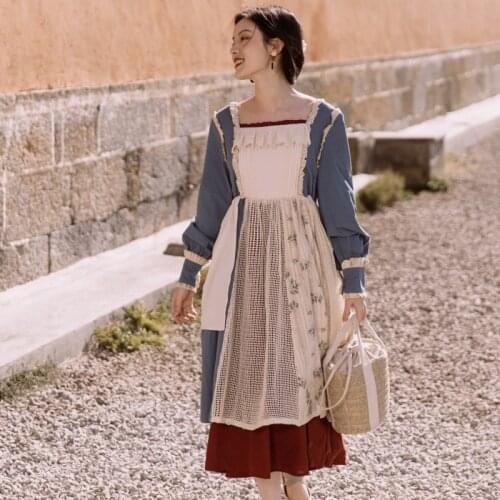 WAVSIYIER autumn winter dresses women luxury embroidery a-line runway 2020 elegant dress vintage boho party long sleeve patchwor