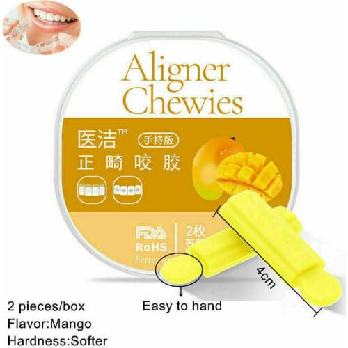Dental Aligner Chewies Retainer Orthodontic Teeth Braces Yellow- Mango Flavor( Softer)