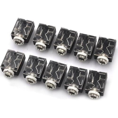 10pcs/lot 5 Pin PCB Mount Female 3.5mm Stereo Jack Socket Connector Headphone Jack