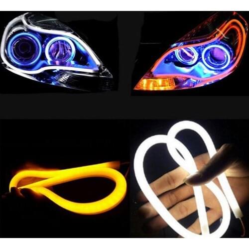 2pc 60cm Flexible Car Soft Tube LED Strip Light 12V 5W DRL Strips String For Car Auto Daytime Running light Decoration lamp