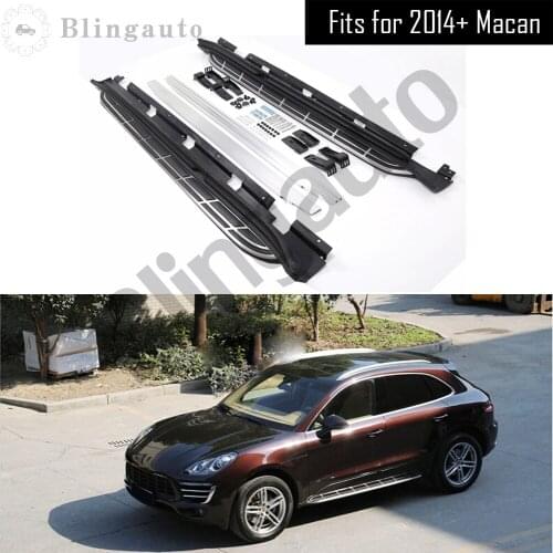 Fits for P orsche Macan S Turbo 2014-2020 2Pcs left right Aluminium running board side steps nerf bar car pedal side stairs