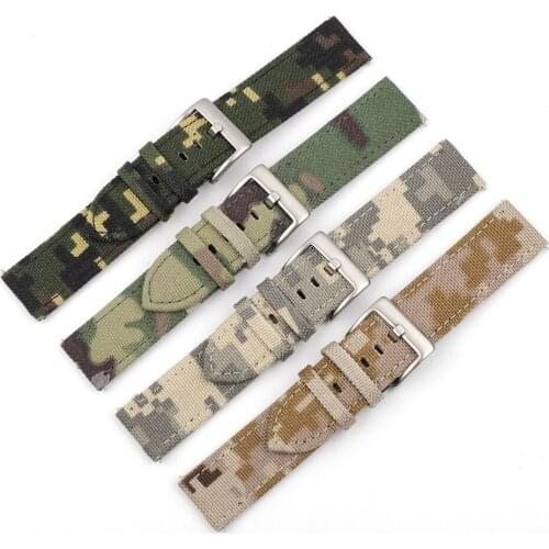 Onthelevel wristband Nylon Canvas Durable Sport Comfortable Watch Strap 20mm 22mm Leather Bottom Watchband For Military Watch #D