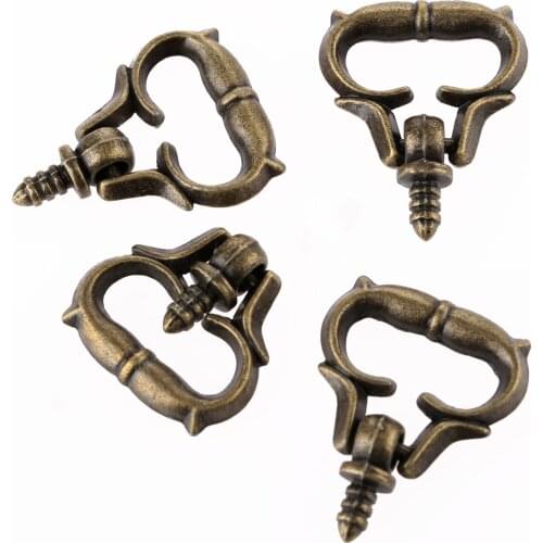 4pcs Vintage Antique Pull Handle Furniture Knobs Hardware Cupboard Chest Case Door Pull Knob 29*23mm