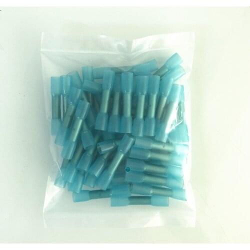 50 pcs blue heat shrink butt wire connector bag