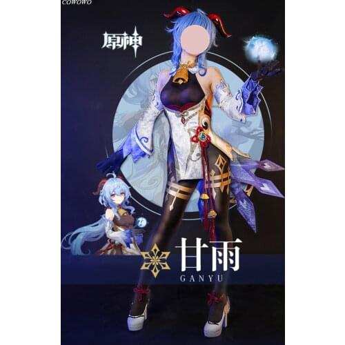 Anime! Genshin Impact Ganyu Game Suit Lovely Jumpsuits Uniform Cosplay Costume Halloween Carnival Party Outfit Women 2021 NEW