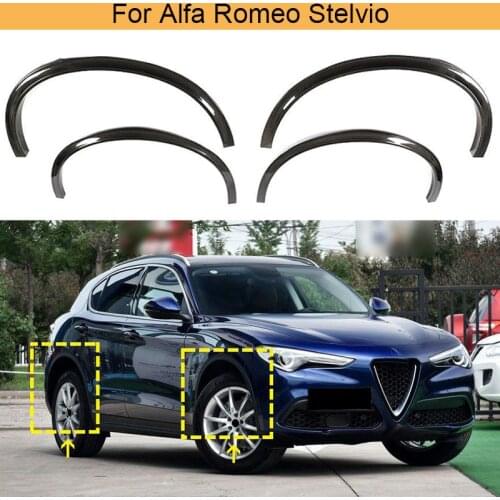 Car Wheel Arches Fender Flares For Alfa Romeo Stelvio 2017-2019 Wheel Eyebrows Mudguards Protector Carbon Fiber / FRP 4 pcs/set