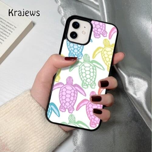 Krajews Turtle Wurtle coque Phone Case for iPhone 12 mini 5 6S 7 8 PLUS X XS XR 11 PRO MAX SE 2020 Back Cover Funda Shell