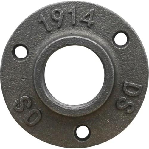 2Pcs Garden 1/2" 3/4" 1" Decorative Flange Malleable Iron Floor/Wall Flange Malleable Cast Iron Pipe Fittings Three Bolt Holes