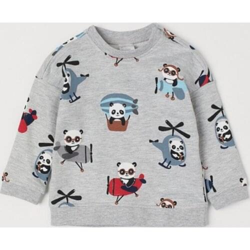 Panda Children Sweatshirts Boys Autumn Coat Kids Long Sleeve Casual Outwear Baby Clothing Boy Cotton Tops Pullover