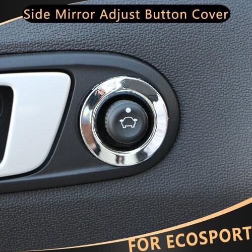 For Ford Ecosport 2013-2017 ABS Chrome Car Side Rearview Mirror Adjustment Knob Button Cover Decoration Sticker Trim Accessories