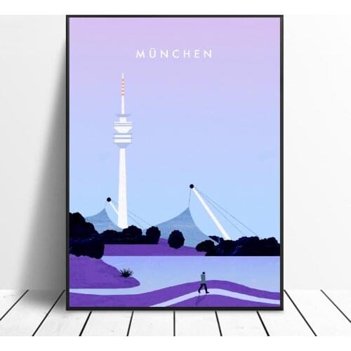 Munich Canvas Travel Poster Prints Home Wall Art Decor Painting