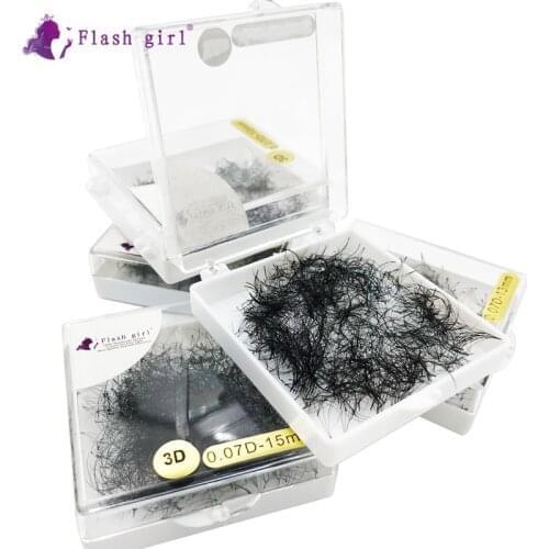Flash girl 1000 fans per box long and wispy 3D short stem premade fans Russia Volume eyelashes extensions