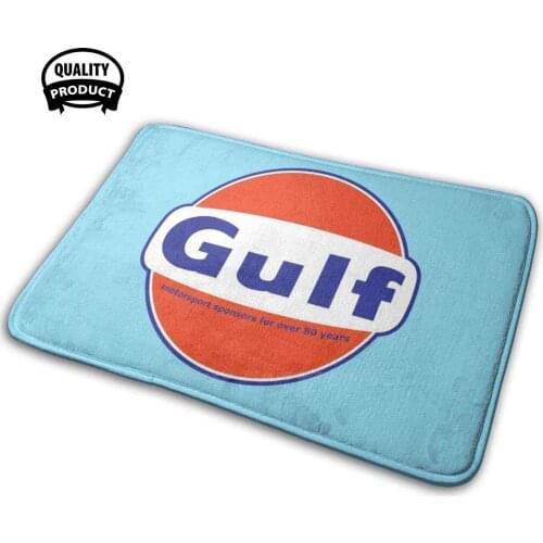 Gulf Oil - Motorsport Sponsors For Over 80 Years 3D Household Goods Mat Rug Carpet Cushion Gulf Oil Petrol Logo Roundall Blue