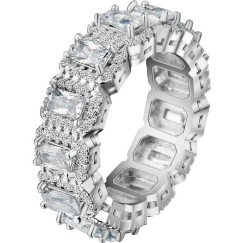 Hainon NEW Fashion Luxury Charm AAA Cubic Zirconia Wedding Ring for Women Cz Party Promises Silver Color Jewelry