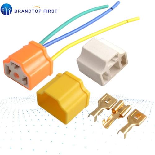 H4 Car Truck Female Ceramic Headlight Extension Connector Plug Light Lamp Bulb Wire Socket Adapter