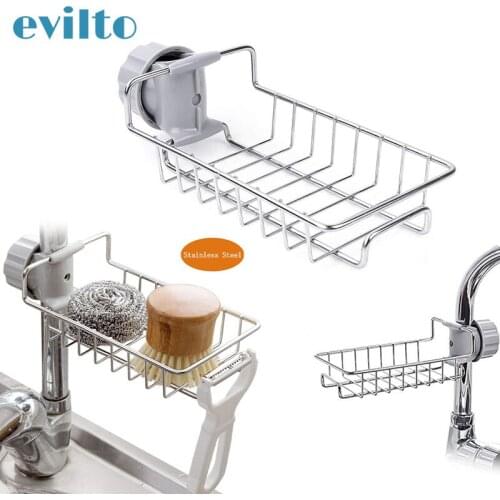 Kitchen Dish Drying Rack Stainless Steel Faucet Shelf Spongs Dish Cloth Finishing Rack Sink Hanging Punch storage rack Organizer
