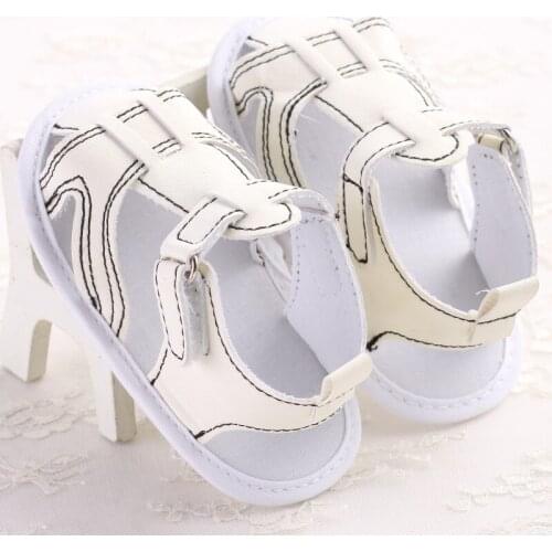 Summer baby boy canvas solid color printing edge toddler slip baby cotton first walker fashion toddler shoes