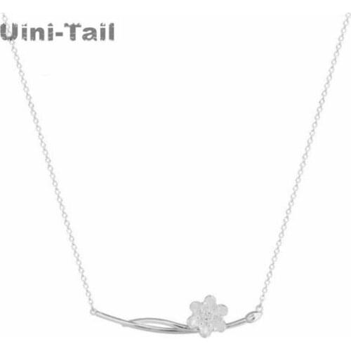 Uini-Tail hot new 925 sterling silver lotus necklace simple Chinese style personality literary silver high quality jewelry GN634