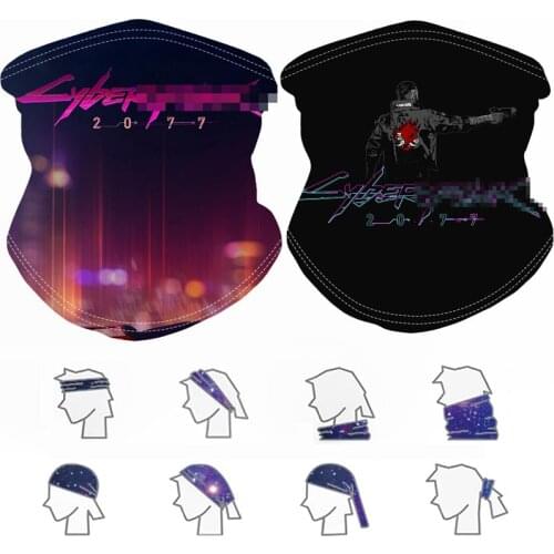 Punks 2077 Games Face Mask Adult Multifunction Dustproof Sunscreen Outdoor Anti-UV Face Masks Headband Fullface Shield Mask
