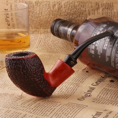 Briar Tobacco Smoke Pipe Set Herb Smoking Handmade Briar Bent Wooden Pipe Smoke Grinder For Smoking Accessories Erliao