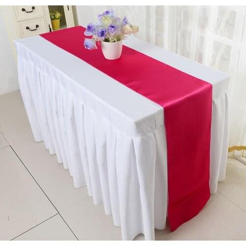 Table Runner Satin Table Runners for Wedding 12X108 inch Satin Ribbon Cloth Table Runner Flag of Wedding Banquet Decoration