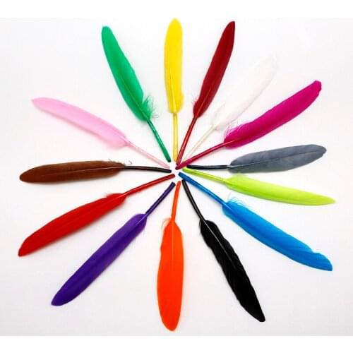 50Pcs Multicolor 10-15cm(4-6") Natural Goose Feathers For Wedding Decoration DIY Colorful feather Material Accessories