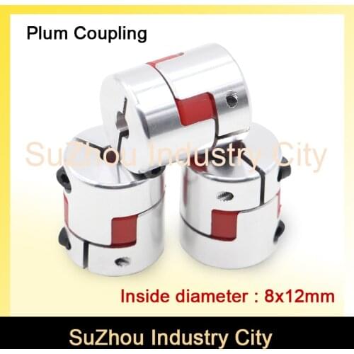 New sale ! 3pcs 8mm to 12mm CNC Starter Shaft Coupler Connector Flexible Jaw Spider Plum Coupling Diameter 30mm Length 35mm