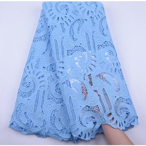 Latest African Water Soluble Lace Fabric 2020 Nigerian Guipure Cord Lace Fabric fashion embroidery material For wedding Party