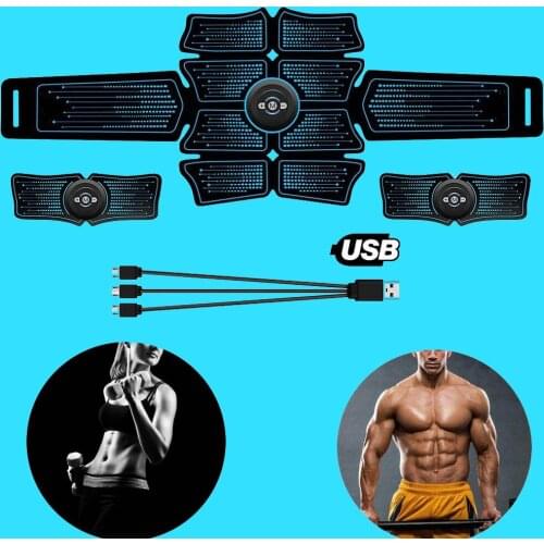 New Rechargeable Abs Toner EMS Abdominal Electromagnetic Stimulation Of Muscles Fitness Massager USB Charging Fitness Equipment