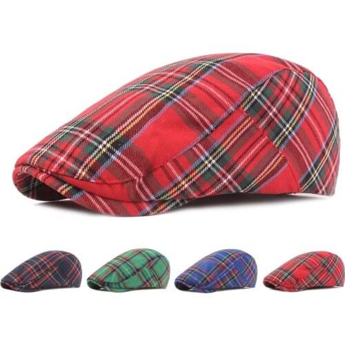 Plain Polyester Cotton Newsboy Cap Mens Plaid Duckbill Visor Hat Winter Autumn Warm Caps Retro Vintage Man Boinas Gatsby Hats