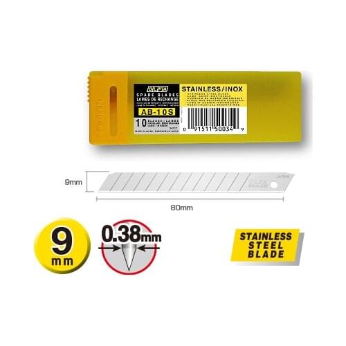 OLFA AB-10S Blad FOR OLFA 180BLACK 180-BT/36 S S/20 A A-2 A-3 SVR-1 SVR-2 PA-2 300 NA-1 SPC-1/40 A-5 XA-1 ES-1/green DA-1 A-1