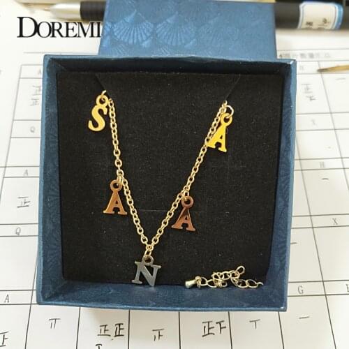 A-Z Initial Name Necklace Personlized Customized Name Letter Pendant Charms Jewelry Necklace Dainty Bridesmaid Gift for Women