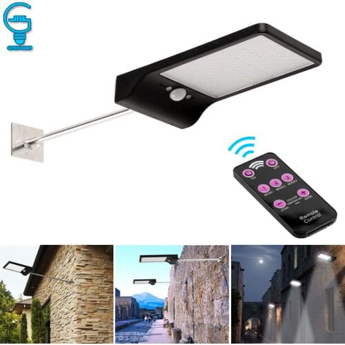 3 Models Dimmable Solar Lamp PIR Motion Sensor Solar Light 48 LED Outdoor Garden Yard Path Wall Lamp with Remote Control