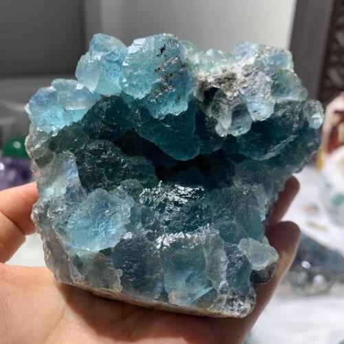 Natural blue fluorite, raw ore, crystal healing reiki home decoration stone crystal process