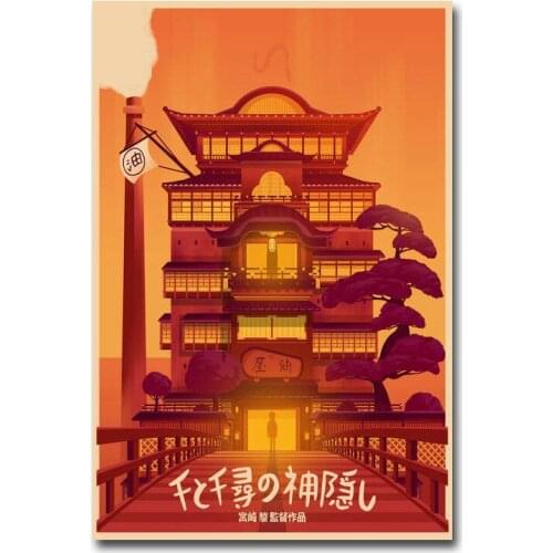 Spirited Away Hayao Miyazaki Cute Japan Anime Silk Fabric Wall Poster Art Decor Sticker Bright