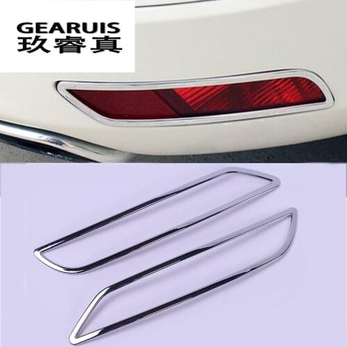 Car Styling 2pcs Rear Fog Light Lamp Cover Trim Molding ABS Chrome Stickers for VOLVO XC60 XC70 2014-2017 decoration Accessories