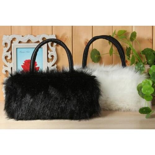 Cute Girls Lady Fashion PU Leather & Faux Fur Handbag Shoulder Bag Women Bags For Wallet Cars Key Rings Bag Decor Clothes