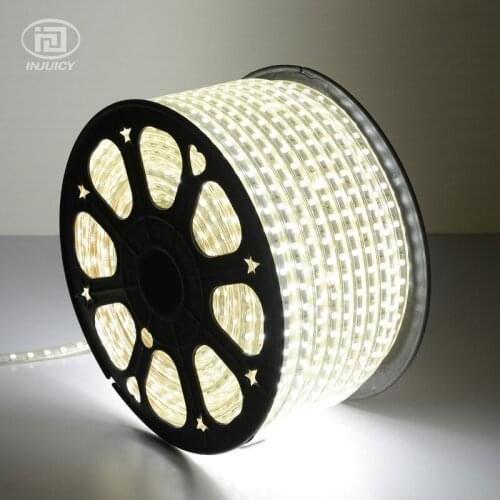 Super Bright 5050 LED Strip 220V-240V High Voltage Warm White / Pure White Light Waterproof Flexible SMD5050 Led Strip 60leds/M